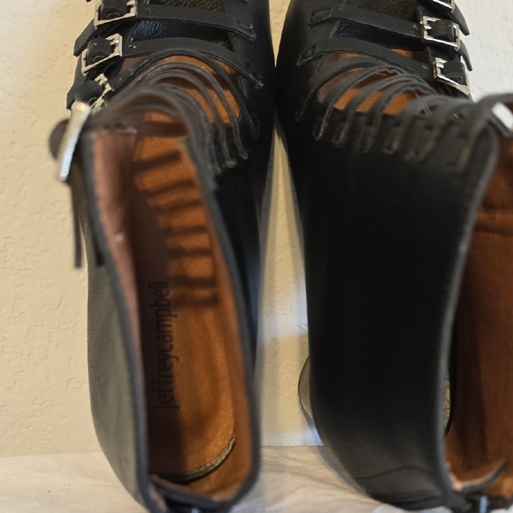 Jeffrey Campbell "Houdini-2" Black Buckle Mid Ankle Sandal. Size 7.5M - Picture 8 of 16